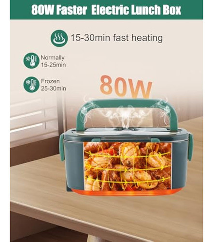 Buddew Fiambrera Eléctrica De 80 W, Calentador De 1