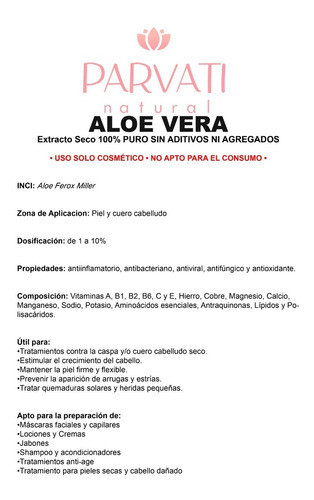 Extracto De Aloe Vera Seco (en Polvo) 30grs 1