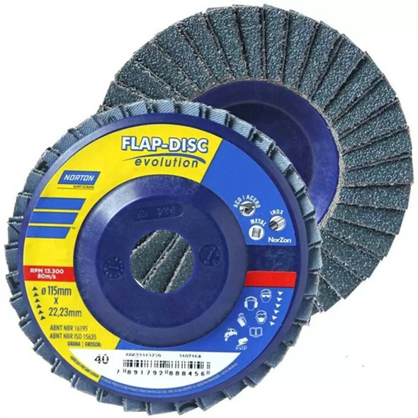 Disco Desbaste Flap 115mmx22mm Fepa 80 R822 Norton X10 0