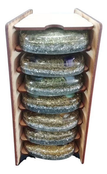 Orgonita Porta Set De Chakras Grande En Mdf 1