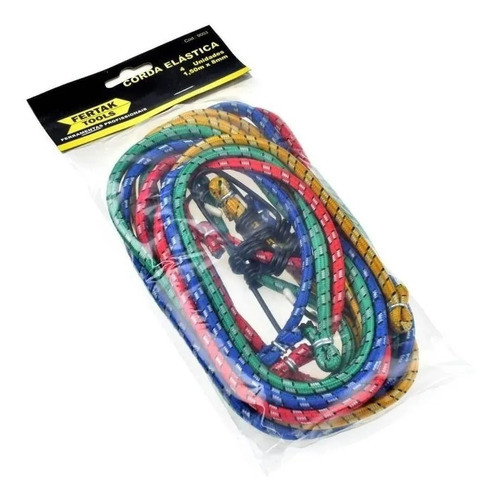 Corda Elástica Com Ganchos 1.50m X 8mm Jogo Com 04 Cordas 0