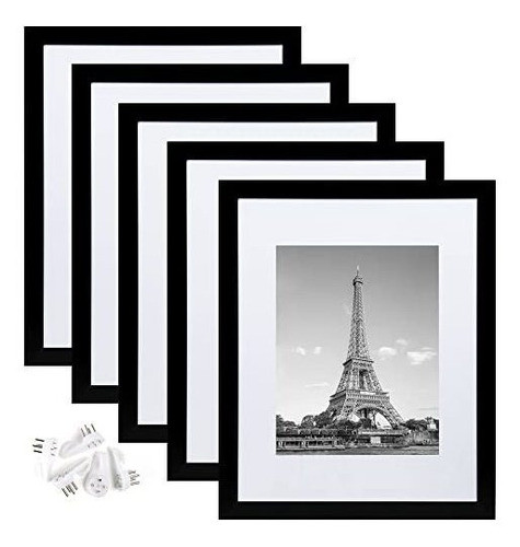 Juego De 5 Marcos De Fotos 28 X 36.5 Cm Portarretratos Negro 0