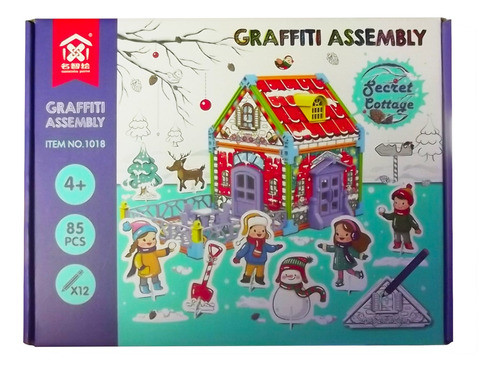 Puzzle 3d Casa Coloreable 85pcs Con 12 Lapices 0