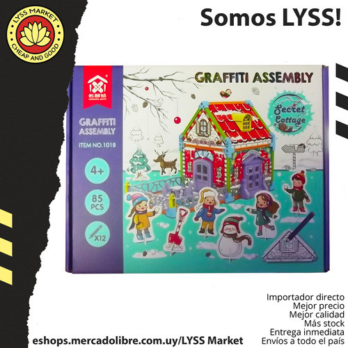 Puzzle 3d Casa Coloreable 85pcs Con 12 Lapices 1