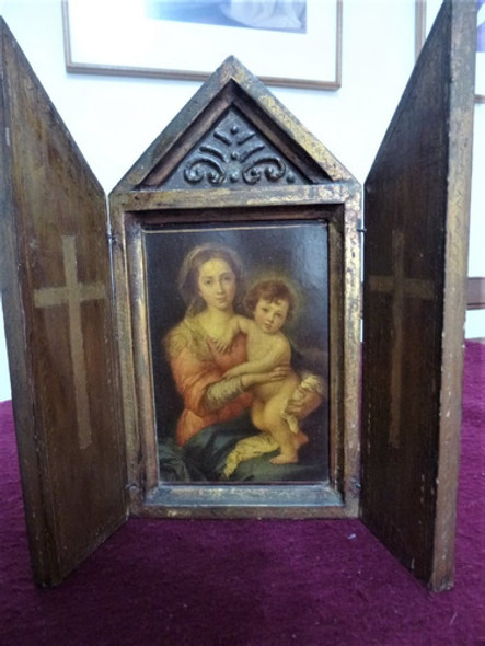 Retablo Tríptico Virgen Con El Niño 1