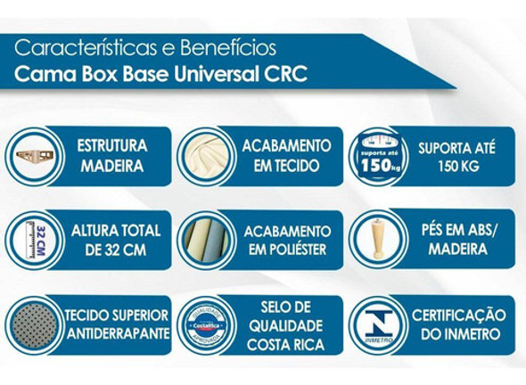 Cama Box Base Casal Courano Cinza (128x20)costa Rica 1
