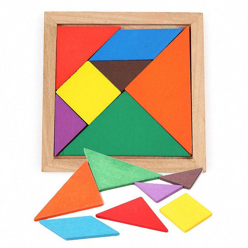 Rompecabezas De Madera Didáctico Tangram 7 Piezas Geometria 0