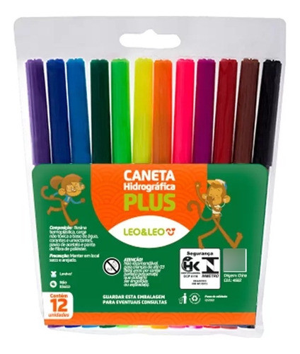 Caneta Hidrográfica Leo  Leo Plus 12 Cores 0