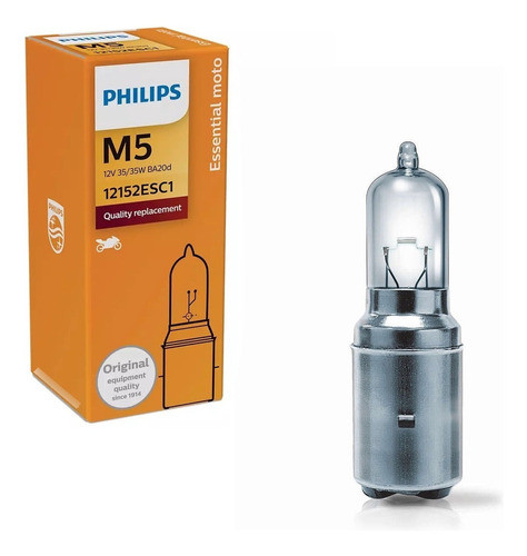 Lampara De Moto M5 Ba20d Philips Standard 12v 35/35w 0
