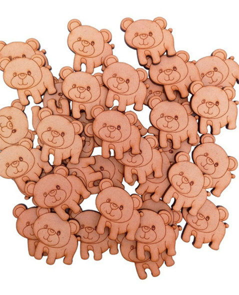 20 Osos Ositos Fibrofacil Mdf 5cm Para Pintar Souvenirs 0