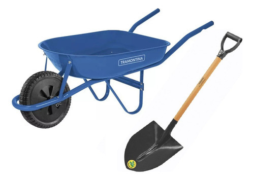 Carretilla Con Rueda Maciza 50lts Tramontina + Pala 71 Cm LG 0