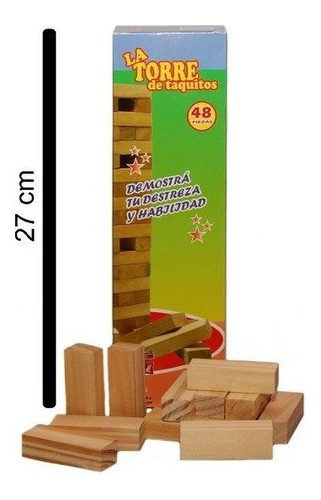 Juego De Mesa  Torre Apilable De Madera 48 Piezas 1