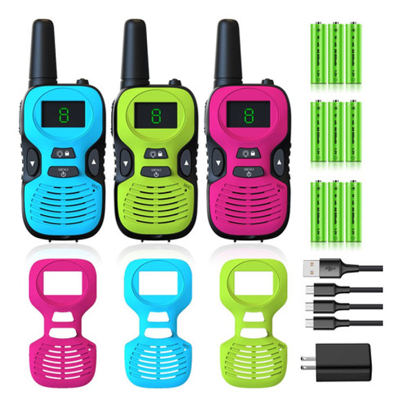 Radiotransmisores Recargables Para Niños, Pack De 3 Para Cam 0