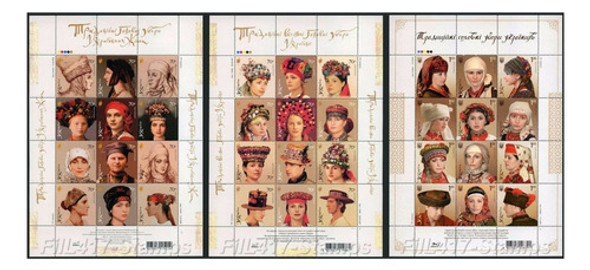 Lote Vestimenta- Sombreros Tocados - Ucrania (bloques) Mint 0
