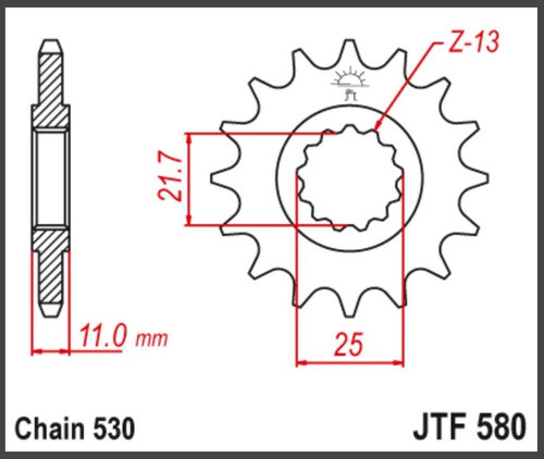Piñon Jt 580 Yamaha Yzf 600 R6 16 Dientes Motoshop16 1