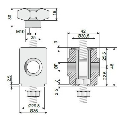 Cabezal Orientable P/ H205 Eje 14 O 16 Completo Linea Piaz 1
