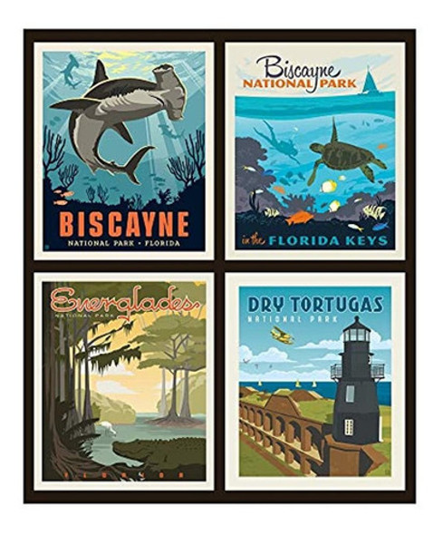 Riley Blake National Parks Florida Parks Panel De Almohada, 0