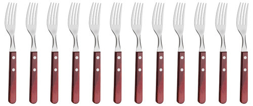 12 Cubiertos Tramontina Polywood | Tenedor Largo Para Asado 0