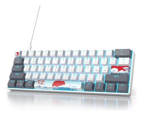 Teclado Mecánico Rgb Ultra Compacto 60% Iluminado Blanco 0