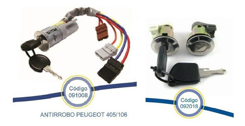 Llave De Contacto Y Arranque + Puertas Peugeot 405 106 0