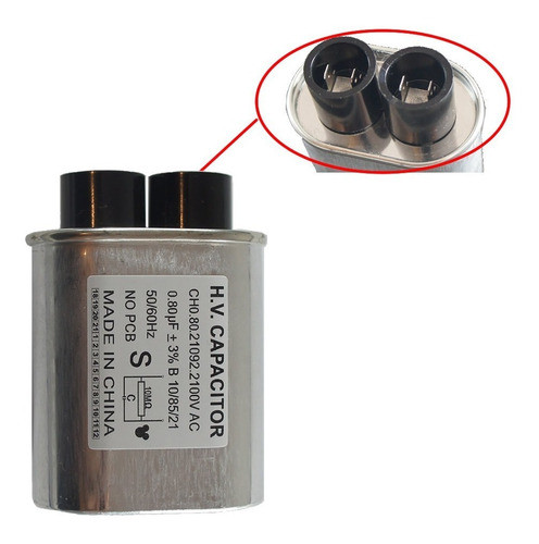 Capacitor Para Microondas 0,80uf X 2100v - Novo 0
