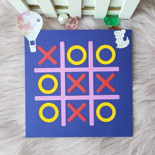 Faca De Corte E Relevo Scrapbook Jogo Da Velha 1