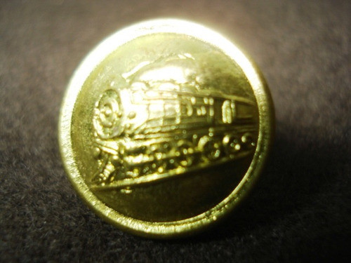 Boton Ferrocarril Locomotora A Vapor Metal Dorado(368/d)f 0