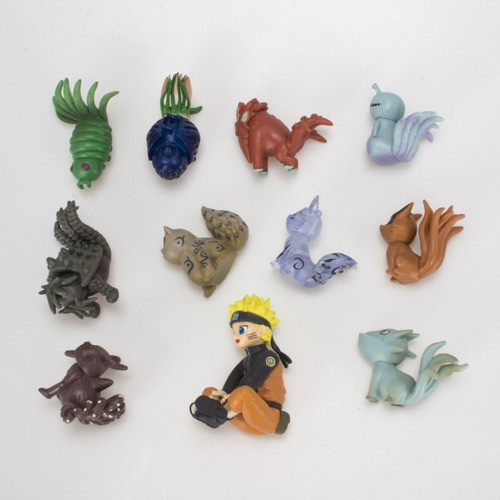 Kit 11 Boneco De Ação Naruto Bijuus Kurama Coleção 1