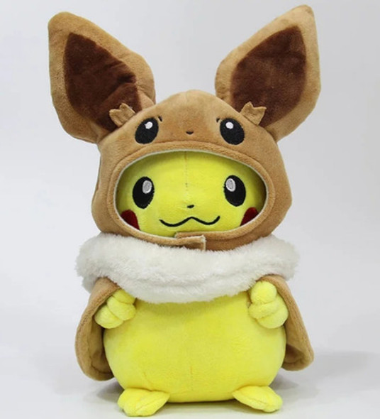 Pikachu Peluche Pokemon Con Capa De Eevee De 35 Cm Importado 0