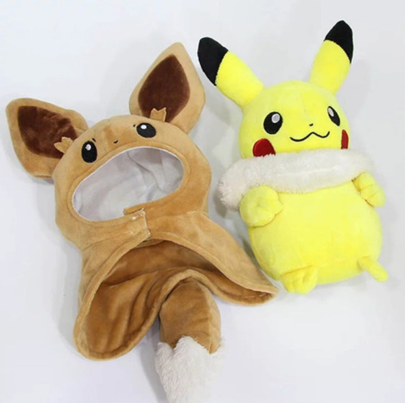 Pikachu Peluche Pokemon Con Capa De Eevee De 35 Cm Importado 1