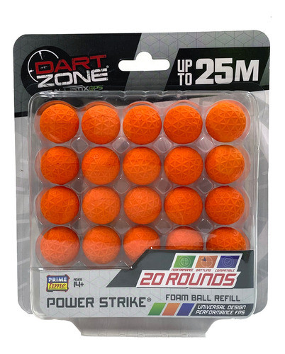 Dart Zone 61091 Bolas 2cm Balines Espuma X20u Repuesto Niños 0