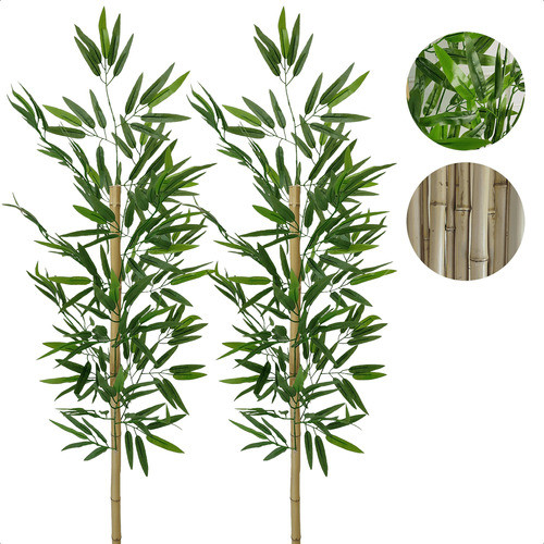 Kit 2 Hastes De Bambu Artificial Galho Natural Toque Real 0