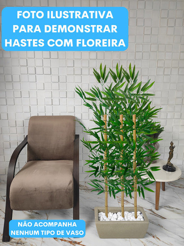 Kit 2 Hastes De Bambu Artificial Galho Natural Toque Real 1
