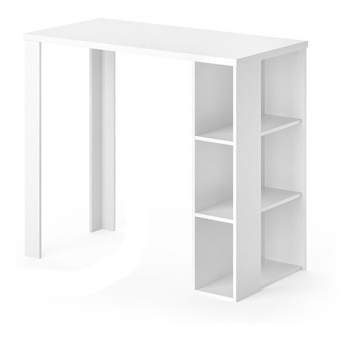 Mesa Barra Desayunador Estantes Melamina Minimalist 120 X 50 0