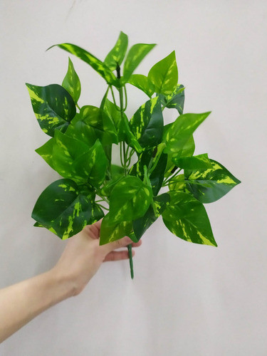 3 Buquê Folha Artificial Folha De Jiboia 34cm Com 7galho 1