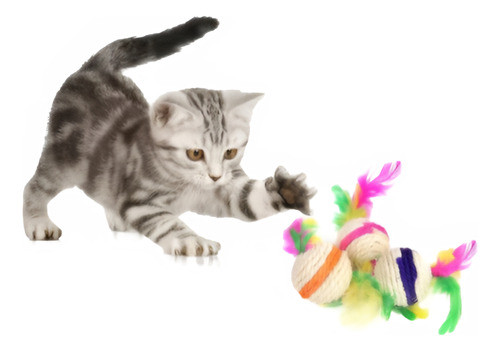 Juguetes Pelota Para Gatos, Promoción Kit De 3 Unidades 0