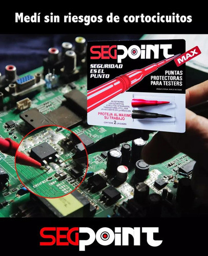 Set 2 Puntas Medición Punta Aguja Para Tester 2mm Segpoint 0