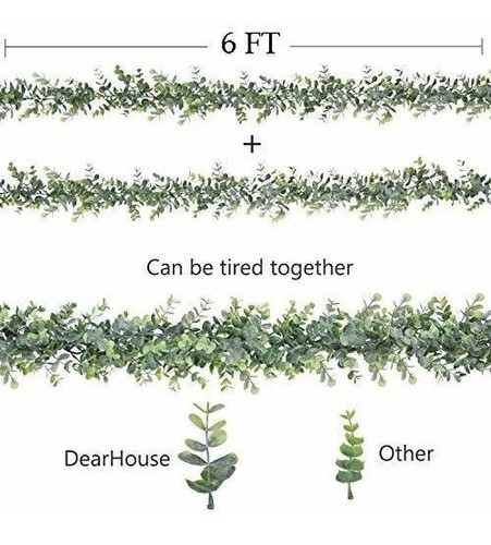 2 Guirnaldas De Plantas Artificiales De Eucalipto Sintetico 1