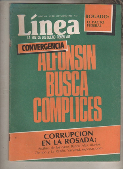 Revista Politica **  Linea ** Nº 86 - Año 1986 - Alfonsin 0