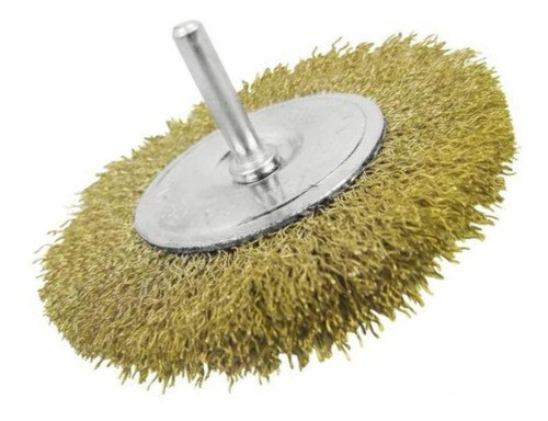 Cepillo Chato De Alambre Para Taladro 50mm Con Vástago -sc- 0