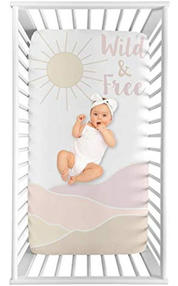 Sweet Jojo Designs Boho Desert Sun Girl Sábana Bajera Ajusta 0