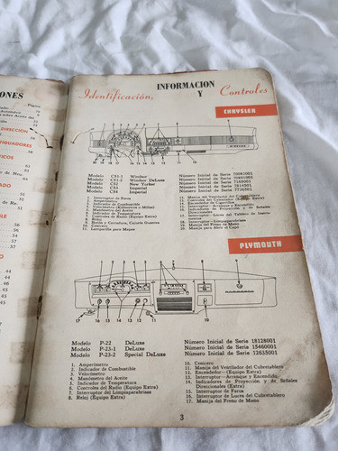 Antiguo Manual Usuario Dodge De Soto Chrysler Plymouth 51/52 1