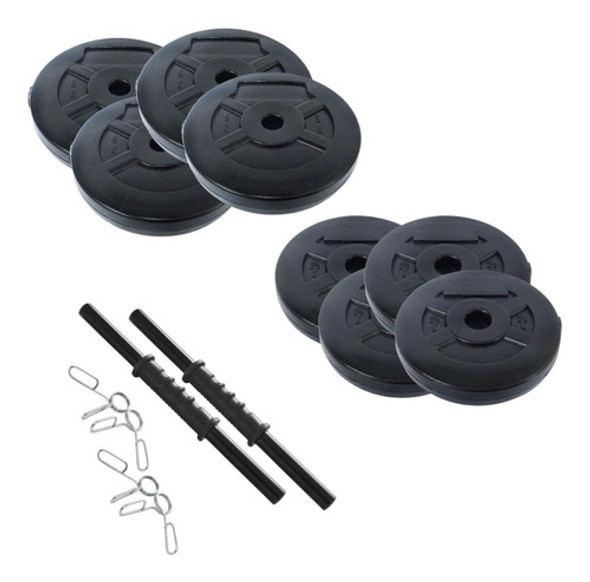 Kit 30 Set 2 Mancuernas + 30 Kg. Discos Pvc 0 Kit 30 Set 2 Mancuernas + 30 Kg. Discos Pvc 0