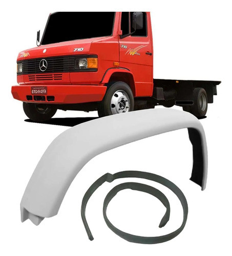 Kit Paralama + Borracha Debrum Mb 709 710 912 914 Fibra Bran 0