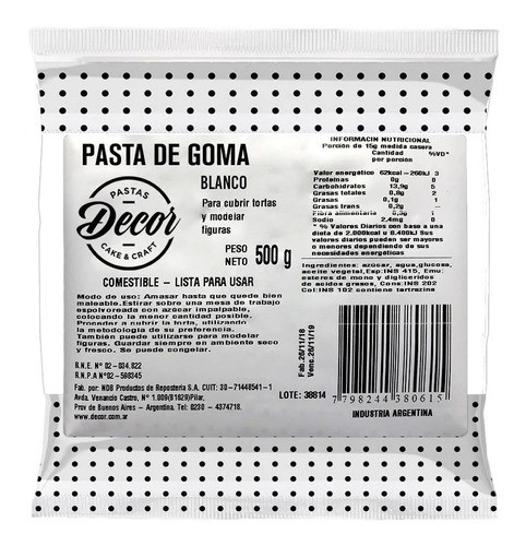 Pasta Goma Blanca 500g - Decor 0