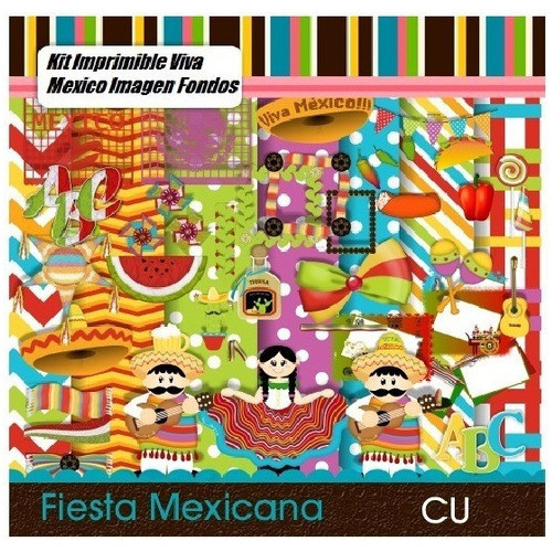 Kit Imprimible Pack Fondos Mexico 5 De Mayo 10 Clipart 1