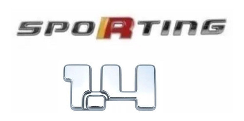 Emblema Sporting + 1.4 Uno Novo Otima Qualidade 2 Peças 0