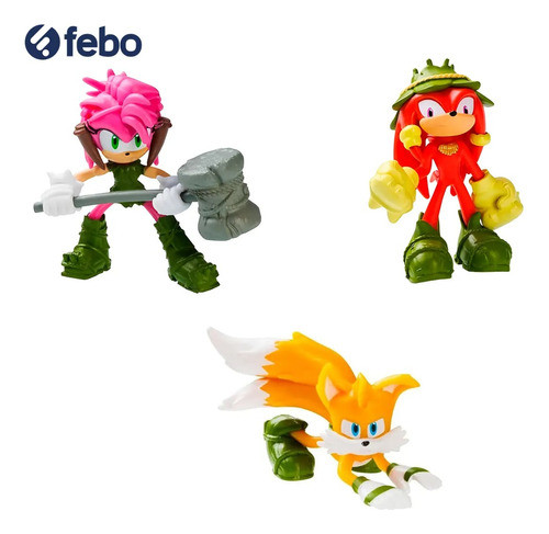 Muñecos Minis De Sonic Sega X3 6cm En Caja Tails Febo 1