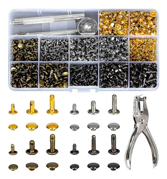 Kit De Remaches De Cuero Para Manualidades Pinza Y Ojales 0