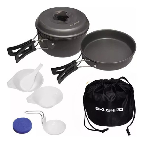 Marmita De Camping Para 2 Personas Aluminio Teflonado Funda 0